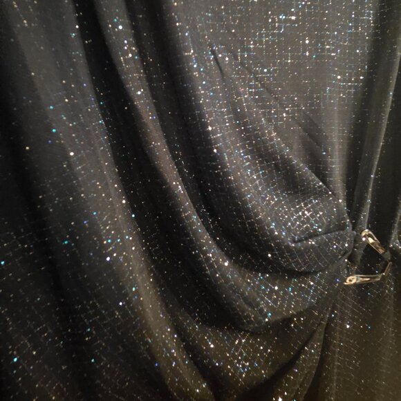 Alexa B Navy Glitter Faux Wrap Dress (Plus Size 20W) + Sparkly Party Dress - Picture 3 of 4